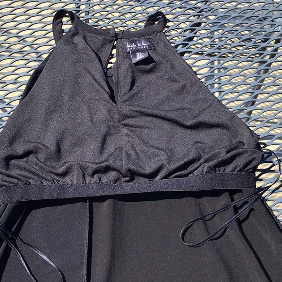 NWOT Nicole Miller Black  Halter Dress Size Medium - Picture 14 of 15